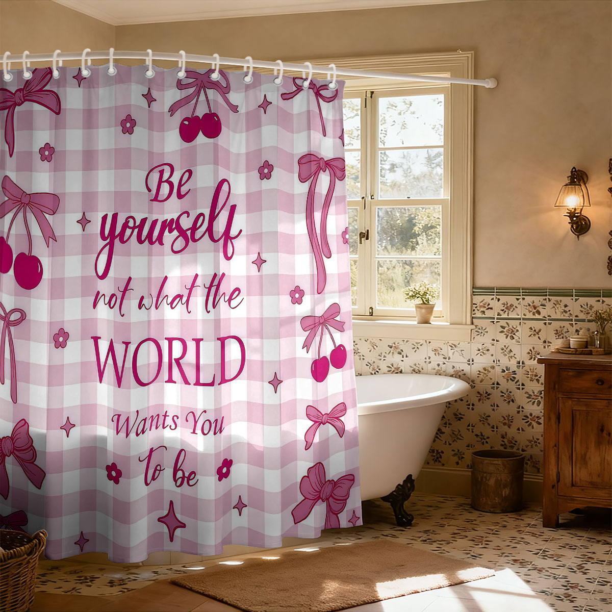 Home Bathroom Partition - 1 шт. розовая занавеска для душа