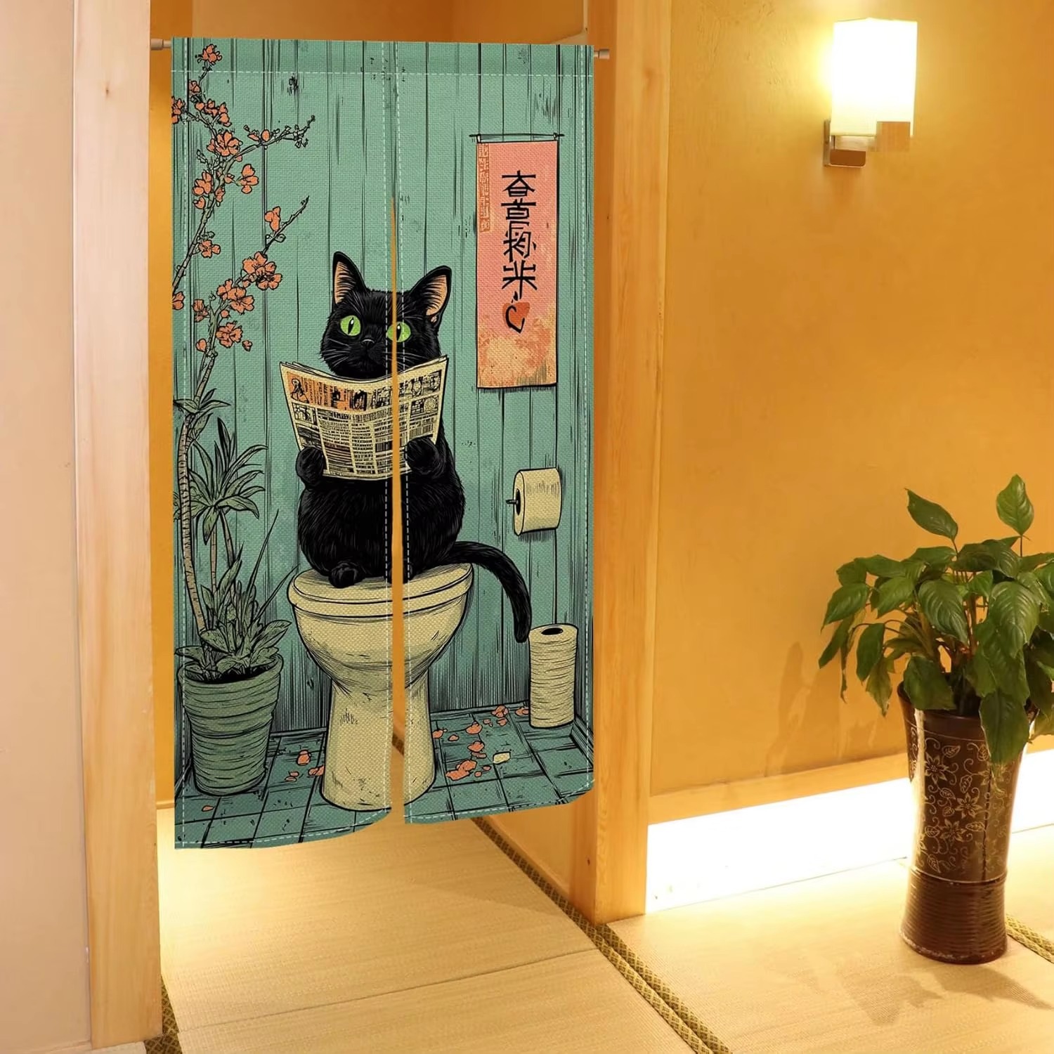 Полуштора VIKAMA Fun Black Cat – обзор и цена Home Bathroom Partition
